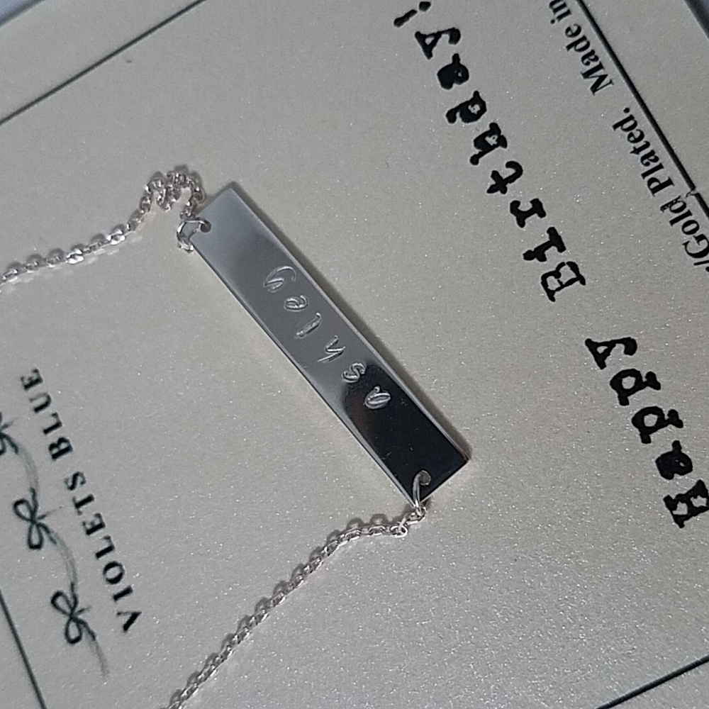 Violets Blue Sterling Silver Name Plate: ashley